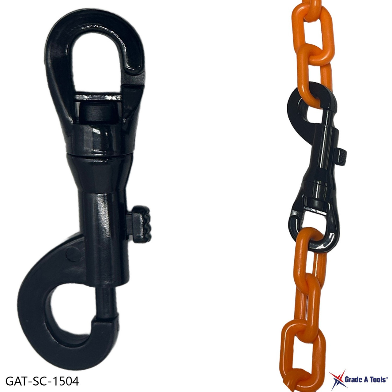 Plastic Safety Chain Spring Loaded Plastic Snap Connector - Hook E