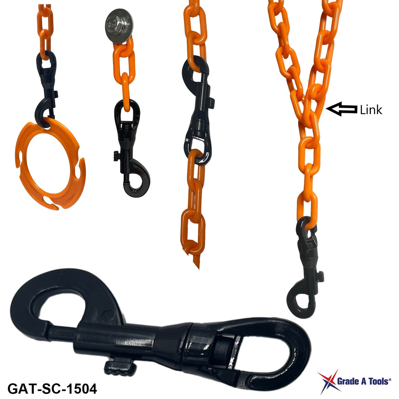 Plastic Safety Chain Spring Loaded Plastic Snap Connector - Hook g
