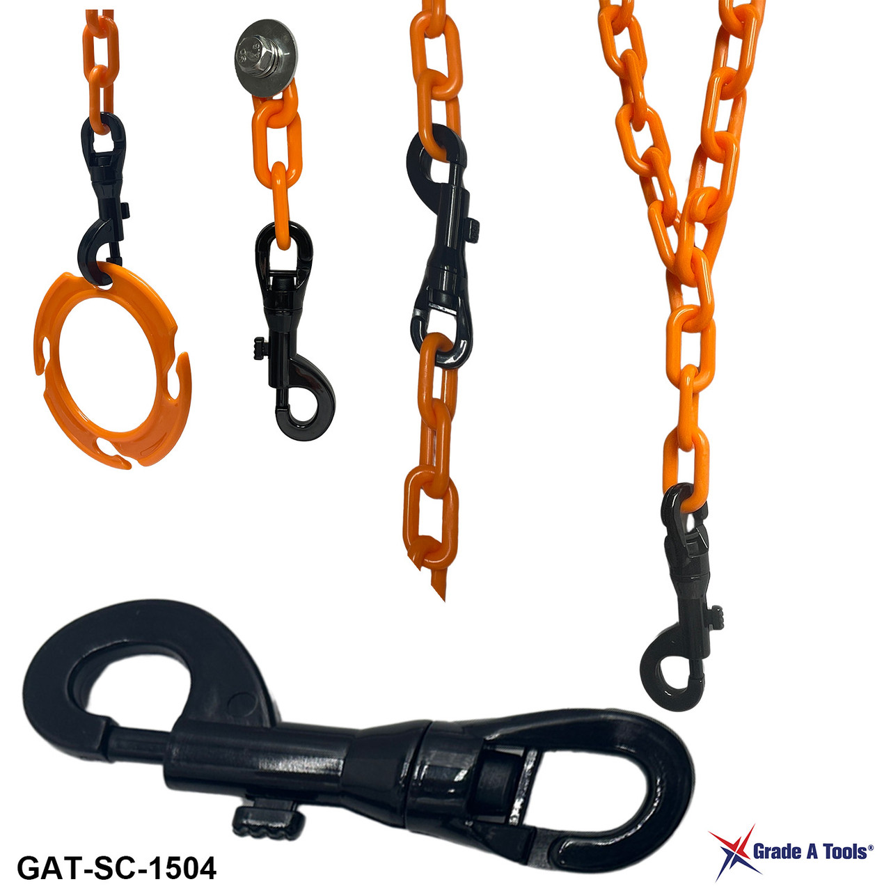 Plastic Safety Chain Spring Loaded Plastic Snap Connector - Hook h