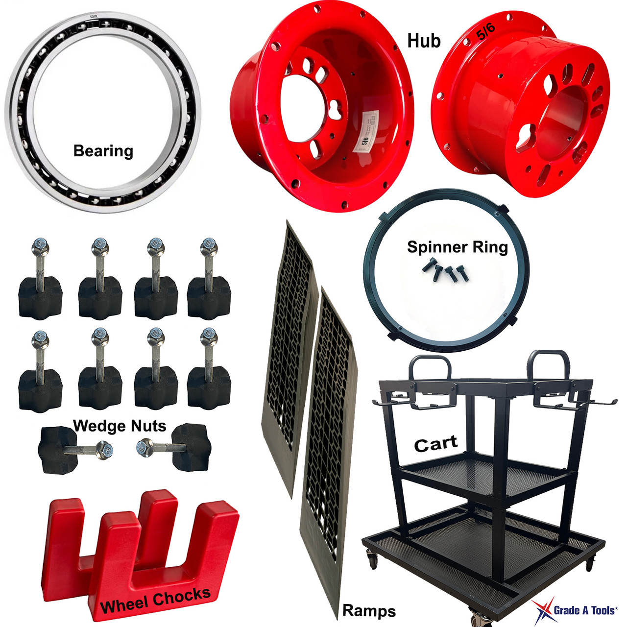 Heavy Duty 22" EZ Roller Spinner- Vehicle Mobility Wheel -  4&5 Lug Pattern F
