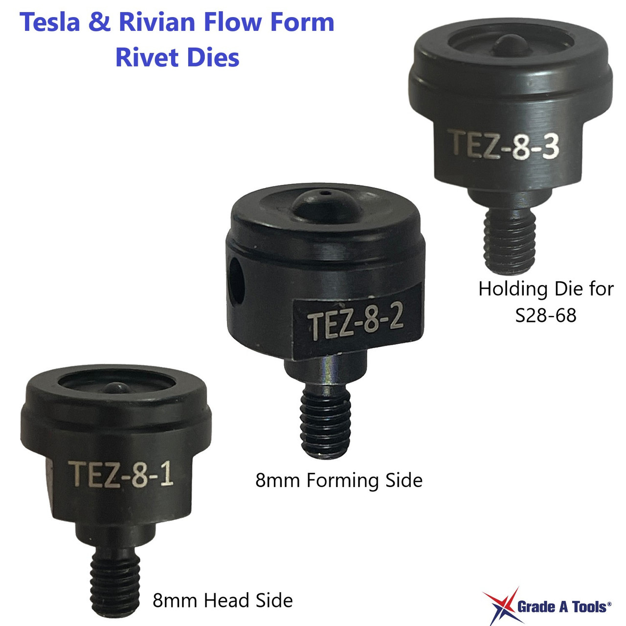Flow Form Rivet die - 8mm Forming Side for Tesla & Rivian TEZ-8-2  D