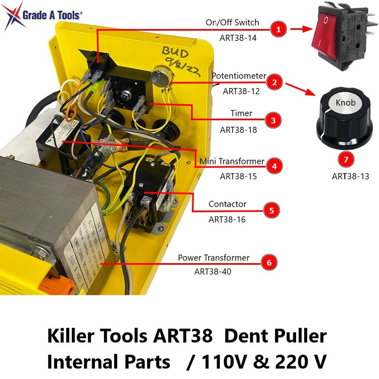 On / Off switch for -  Killer tools ART38 Dent Puller B