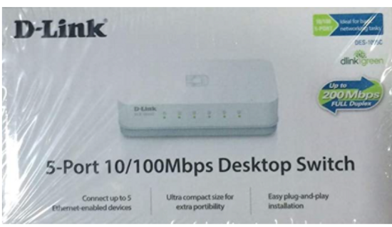 D-Link DES-1008C, 8-Port 10/100Mbps Desktop Switch