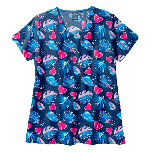Zoe+Chloe V-Neck Tie-Back Print Scrub Top (Z19213)