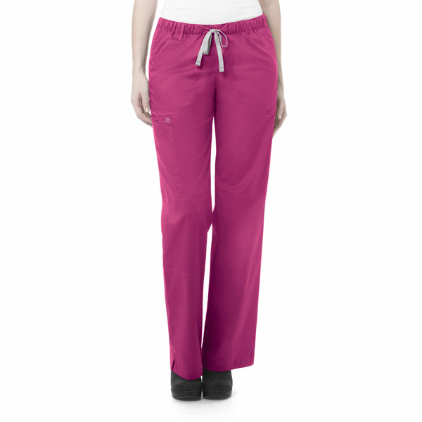 WonderWORK Women's Straight Leg Cargo Scrub Pant - Fuchsia