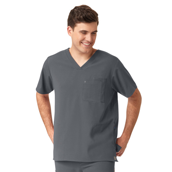 Aero Men's Knit Panel V-Neck Scrub Top (6429)