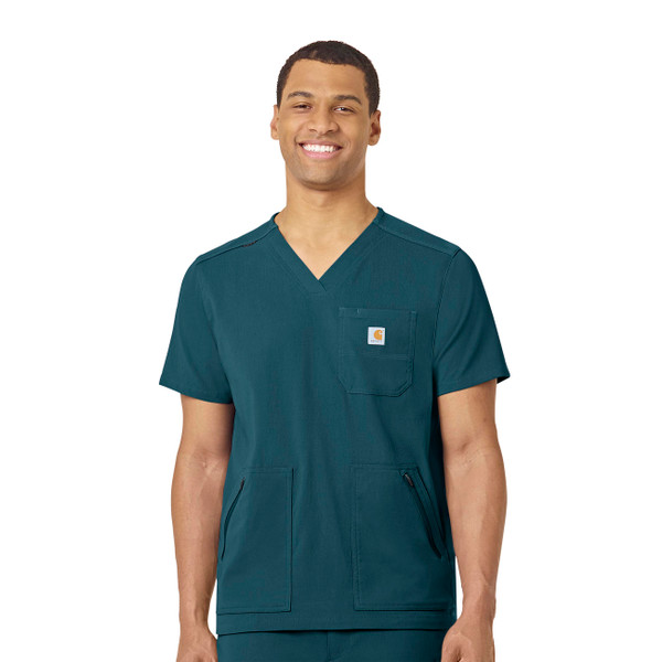 Rugged Flex Peak Men's 5-Pocket V-Neck Scrub Top (C15037)