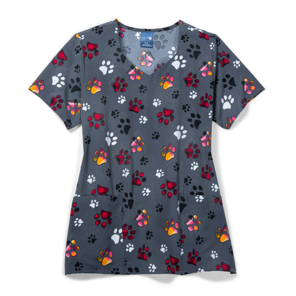 Zoe+Chloe Poly Diamond Neck Scrub Top (Z15213)