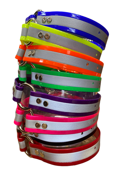 1 " Day-Glo with reflective strip Collar with D ONLY ring