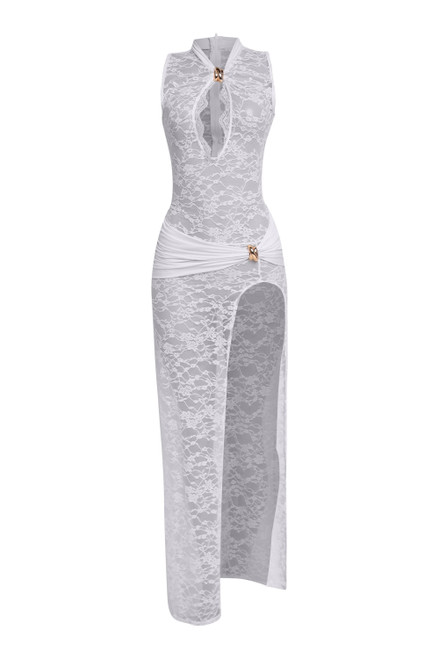 Goodness Lace Dress With Gold Trim