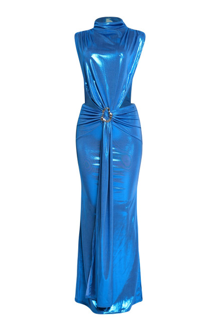 Mock Neck And Tied Waist Dress