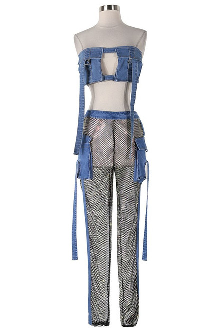 Camile Rhinestone Pant Set