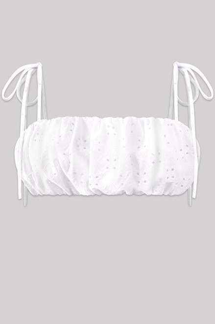 Cami Tie Straps Eyelet Crop Top Cami Tie Straps Eyelet Crop Top