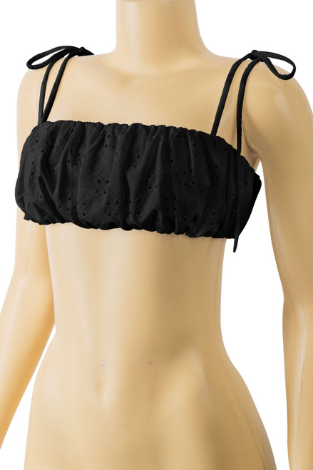 Cami Tie Straps Eyelet Crop Top
