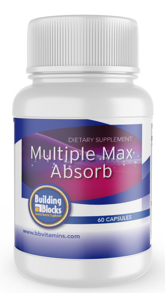 Photo of a bottle of Building Blocks Multiple Max Absorb bariatric multiple vitamin