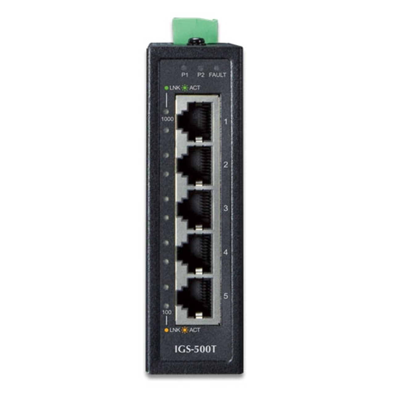 IGS-501T 5-Port 10/100/1000T Industrial Gigabit Ethernet Switch with Wide  Operating Temperature - Planet Technology USA