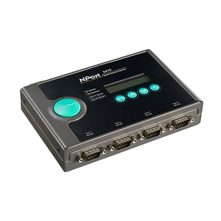 Moxa NPort 5410 w/ adapter: 4-Port Device Server, RS-232, DB9(M