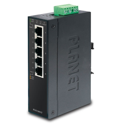 Planet IGS-500T: Compact Industrial 5-Port 10/100/1000T Gigabit