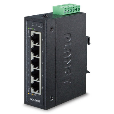 IGS-501T 5-Port 10/100/1000T Industrial Gigabit Ethernet Switch with Wide  Operating Temperature - Planet Technology USA