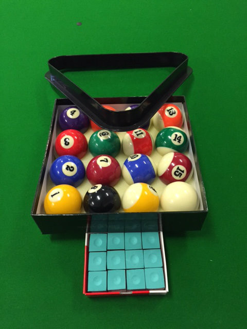 2" Package - Balls, Triangle and box of chalk $45.00
Green Chalk