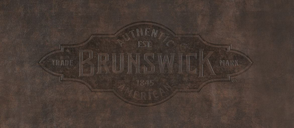 8' Brown Brunswick Pool Table Cover with Emblem -Brixton