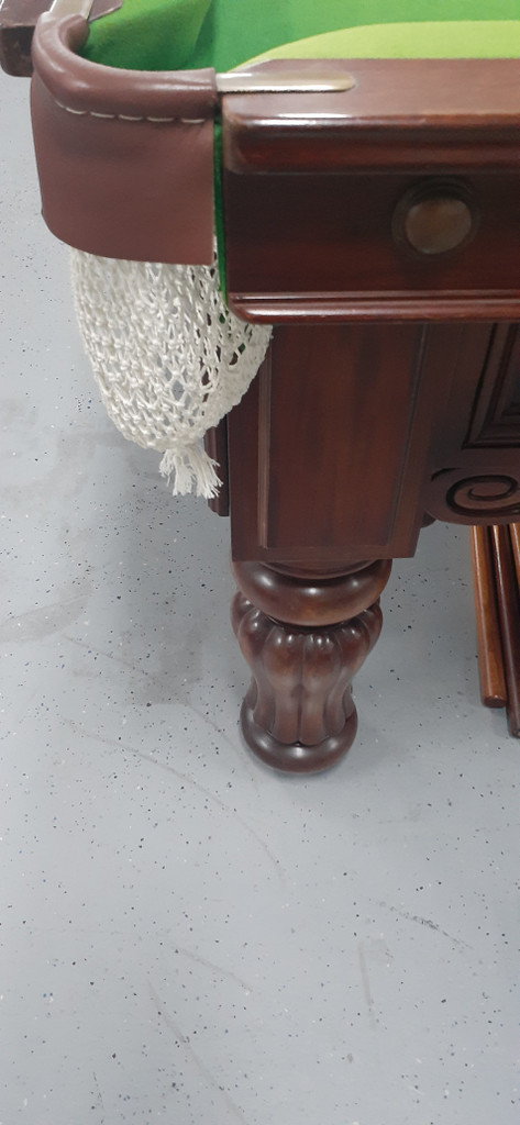 12ft Antique English Brassey Model Snooker Table  2nd Hand with Accessories