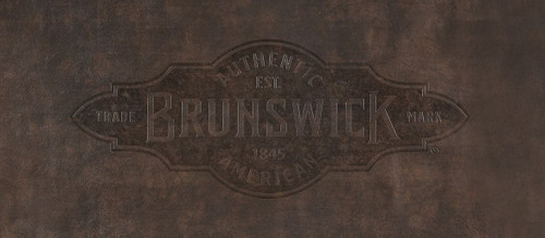 8' Brown Brunswick Pool Table Cover with Emblem -Brixton