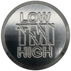 TMI Low/High shift knob showing engraved gear positions and threaded M12 x 1.25 base TMI Low/High shift knob showing engraved gear positions and threaded M12 x 1.25 base