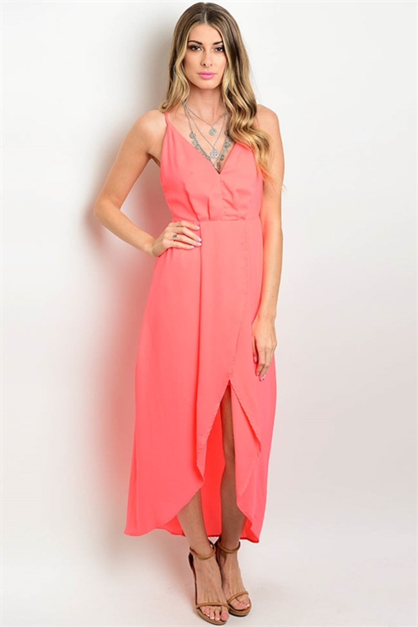 salmon pink dress