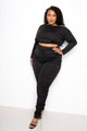 Off Shoulder Cropped Top And Ruched Leggings Sets - BBA2.BSET92224X.id.53402a-1XL