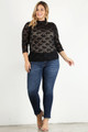 Plus Size Sheer Lace Fitted Top - HAU2.17232-T.id.52470a-1XL