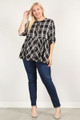 Plus Size Roll Sleeve Baby Doll Plaid Tunic Top - HAU2.SS2148P-T.id.53399a-1XL