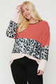 Plus Size Color Block Top Featuring A Leopard Print Top - POL2.OPT-7548BL.id.53315b-1XL