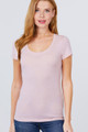 Short Sleeve Scoop Neck Light Mauve Tee