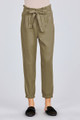 Paperbag W/bow Tie Elastic Hem Long Linen Pants - ACT2.P10428.id.51041d-L