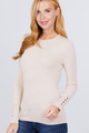 Crew Neck Sweater W/rivet Button - ACT2.SW11698.id.52955l-L