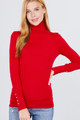 Long Sleeve With Metal Button Detail Turtle Neck Viscose Sweater - ACT2.SW11699.id.52076c-L