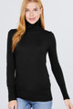 Long Sleeve With Metal Button Detail Turtle Neck Viscose Sweater - ACT2.SW11699.id.52076-L