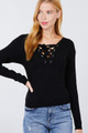 V-neck Eyelet Strap Back Sweater - ACT2.SW11907.id.52638-S