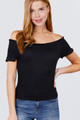 Short Sleeve Off The Shoulder Smocked Rayon Spandex Top - ACT2.T11248.id.51768-L