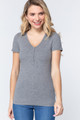 Short Slv V-neck Henley Knit Top - ACT2.T11776.id.53541d-L