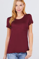 Short Sleeve Scoop Neck Top With Pocket - ACT2.T1428.id.53491ee-L