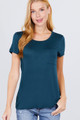 Short Sleeve Scoop Neck Top With Pocket - ACT2.T1428.id.53491i-L