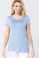 Short Sleeve Scoop Neck Top With Pocket - ACT2.T1428.id.53491qq-L