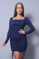 Sexy & Chic Long Sleeve Square Neck Ruching Tie Basic Dress - CEF2.D10201.id.53091c-L