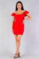 Convertible Off Shoulder Ruffle Sleeve Bodycon Mini Dress - CEF2.D9977.id.50848b-L