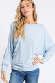 Dolman Long Sleeve Ribbed Top With Banded Hem - CYF2.M3239.id.40407-L