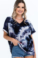 Tie-dye Top Featured In A V-neckline And Cuff Sort Sleeves - CYF2.M3627.id.51660-S