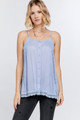 Boho Scallop Lace Trim Detailed Button Down Solid Subtle Textured Slit Side Overlay Layered Cami Top - DAV2.DT81255_003_LB.id.51517-L