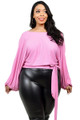 Plus Relaxed Long Sleeve Tie Waist Top - GIB2.GT30001PL.id.53705a-1XL